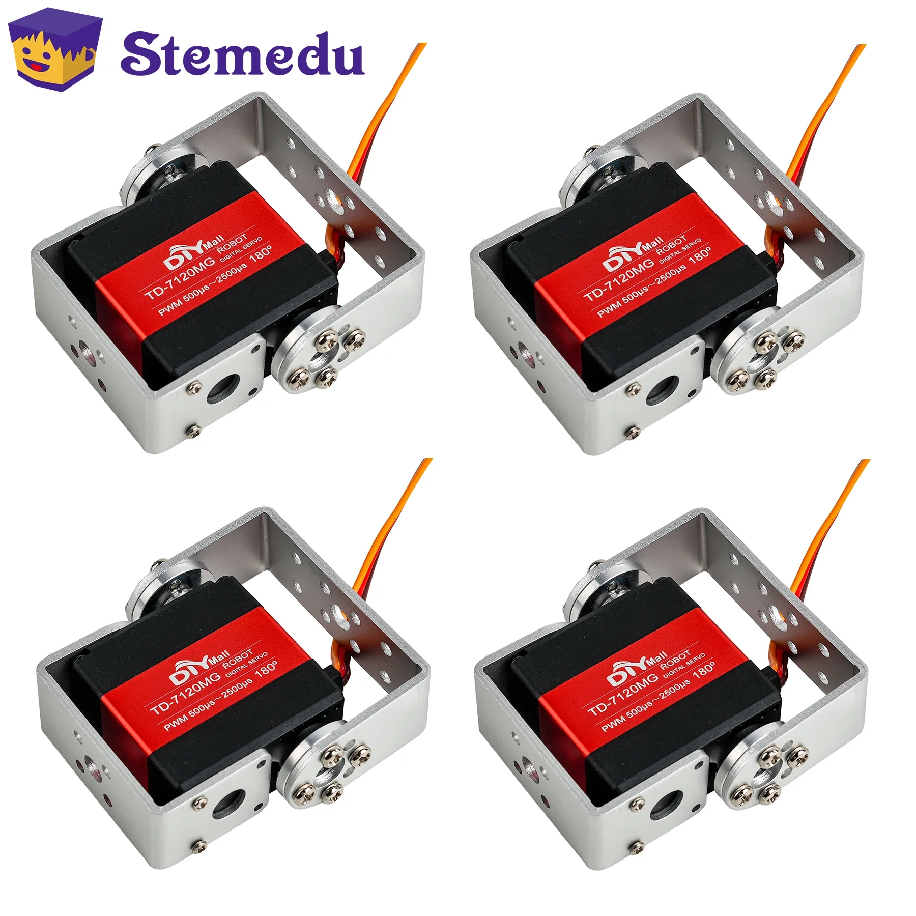 4 Sets 20KG TD-7120MG Dual Shaft Digital Servo Motor U Mouting Bracket 180 270 Degree RC IP66 High Torque Metal Buggy Boat Truck