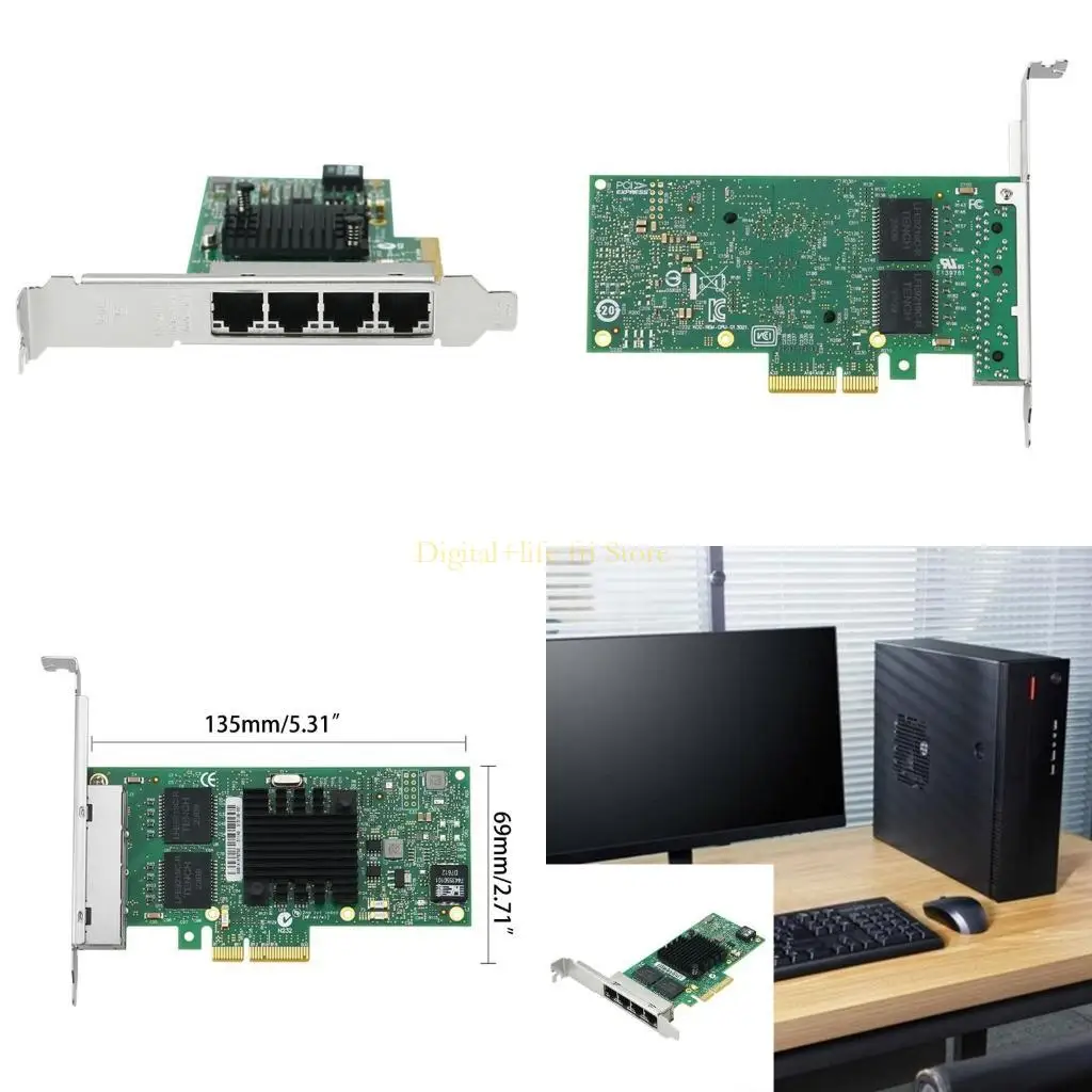 E06D 10/100/1000MBPS Adattatore rete PCI Express I350-T4 Quad RJ45 Porte, PCI-E scheda rete del server Ethernet