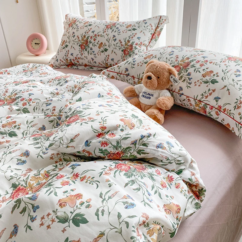 Victorian Age Botanical 200TC Organic Cotton Retro Australian Single Double King Duvet Cover Set