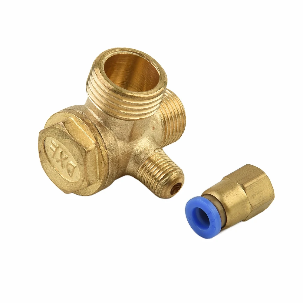 For Air Compressor Thread Connectors Check Valve Connector Tool For Air Compressor Prevent Thread Connector 3 Port Brass