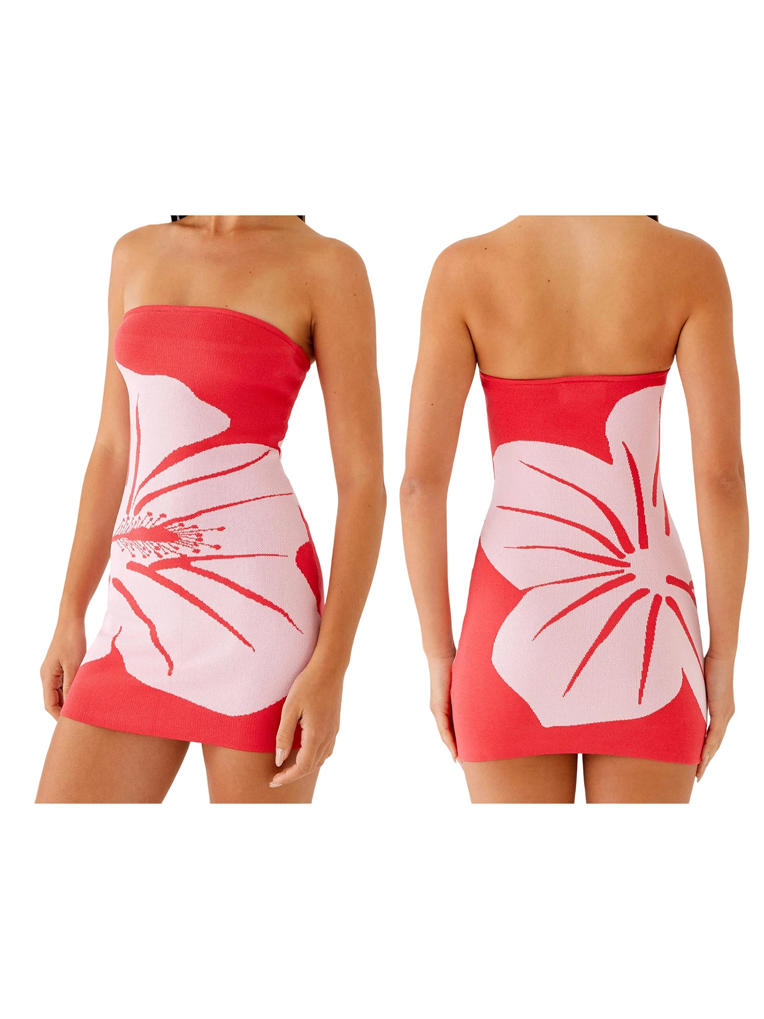 Ärmelloses Damen-Maxikleid mit V-Ausschnitt, Blumendruck, Rüschensaum und Taille zum Binden für Sommer, Strand, Party oder Hochzeit