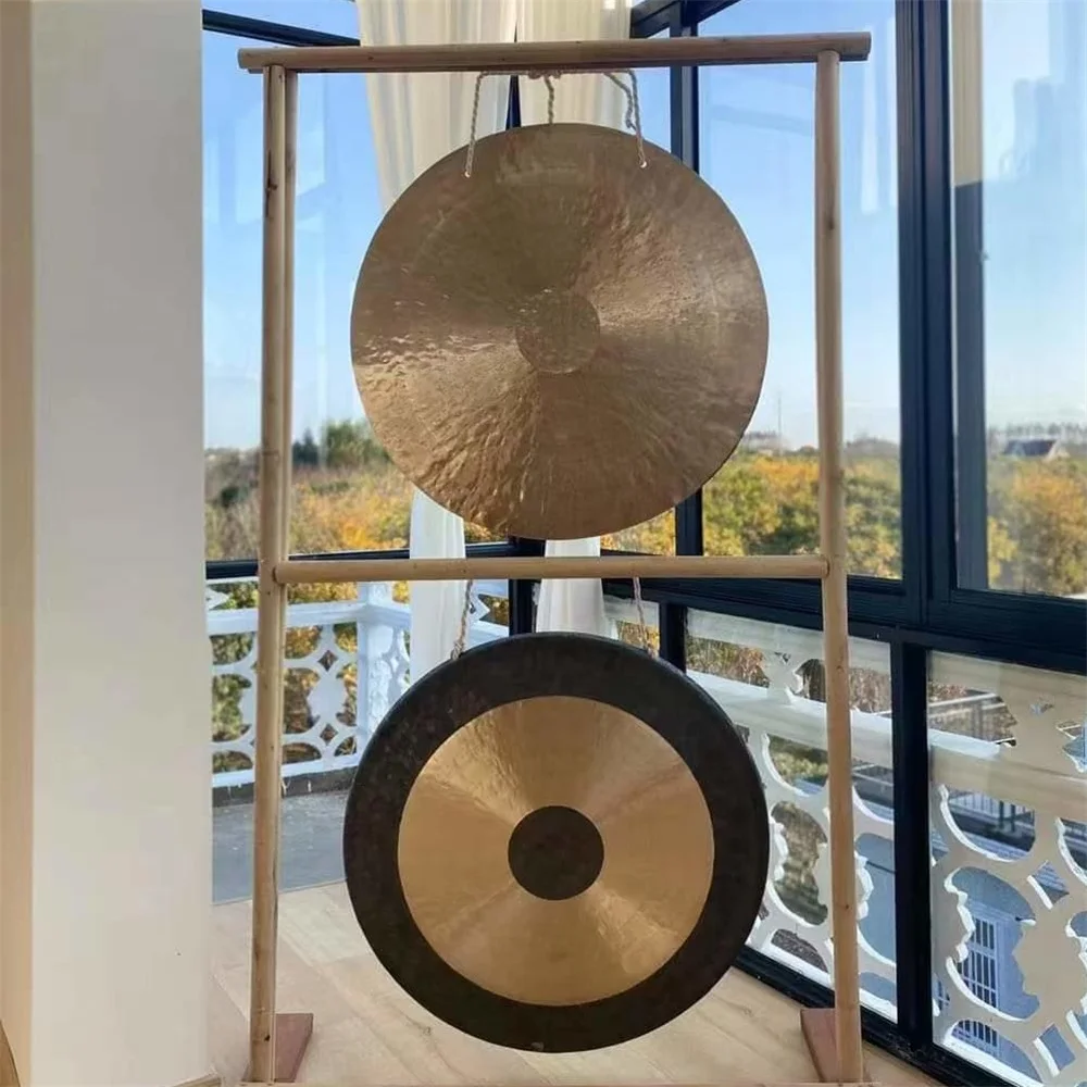 Sound Healing Gongs : 15CM-55CM Chinese Wind Gong with Beater Hand-Held Gong Percussion Instrument for Yoga and Meditation