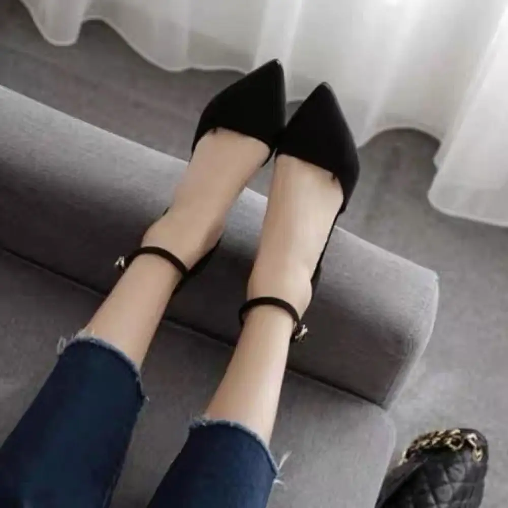 موضة المضادة للانزلاق الكاحل حزام الحذاء حزمة الأربطة التعادل الأشرطة الفرقة حزام حذاء قابل للتعديل طرف معدني عالية الكعب أحذية النساء #2