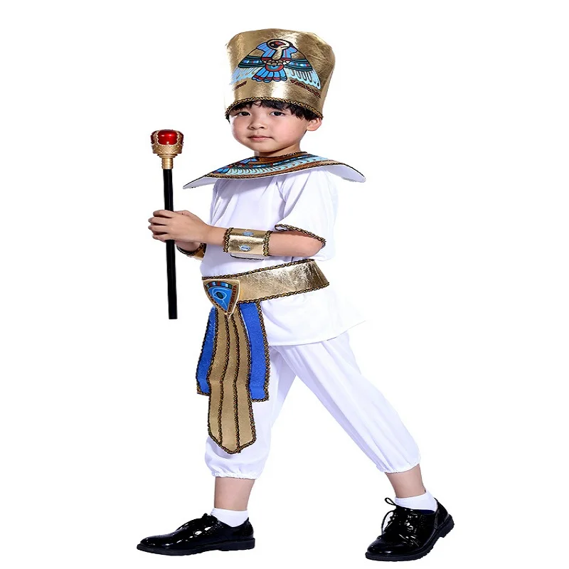 Jongen Meisje Oude Egypte Egyptische Farao Cleopatra Prins Prinses Cosplay Kostuum Voor Kinderen Carnaval Halloween Met Accessoires