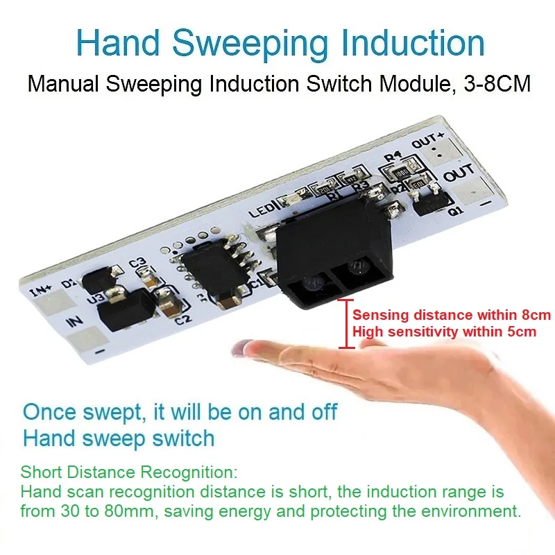 Short Distance Scan Sweep Hand Sensor V2.0 Touch Switch Capacitive Module PIR Motion Sensor 5V-24V 3A LED Dimming Control Lamps