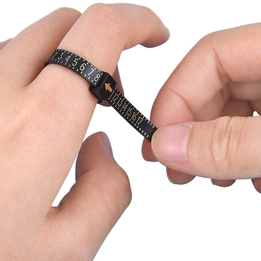 ABIY-2 American English Ring Size Tischanzug, Fingermessband, verwendet für die Schmuckmessung, geeignet für Damen