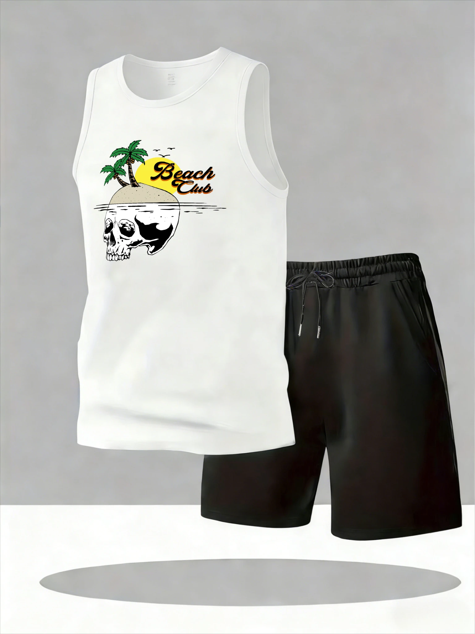 

Men's Tank Top Sets 2026 Summer Quick drying running crewneck two-piece set beach oversize Sportswear Breathable sports