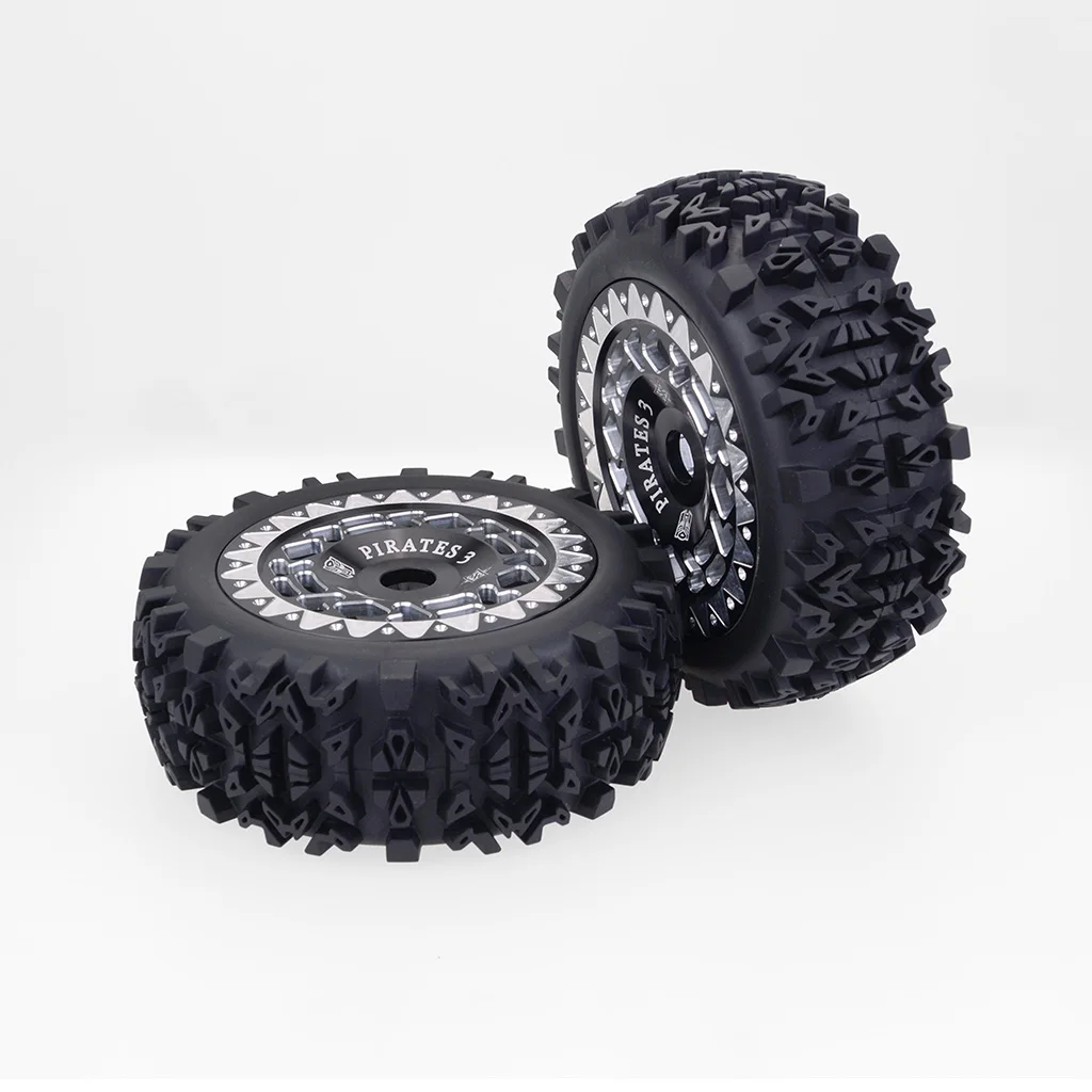 

2pcs 1/8 suv wheels tire aluminum alloy wheel hub 2 mount