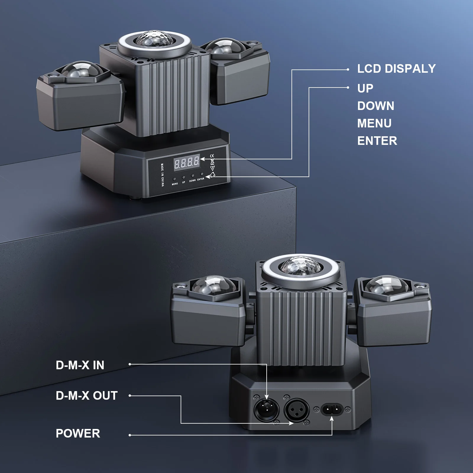 65W Two-armed RGBW 4IN1 LED Effect Lighting Remote Control Stage Lighting Effect Projector for DJ Party Concert Wedding Theater