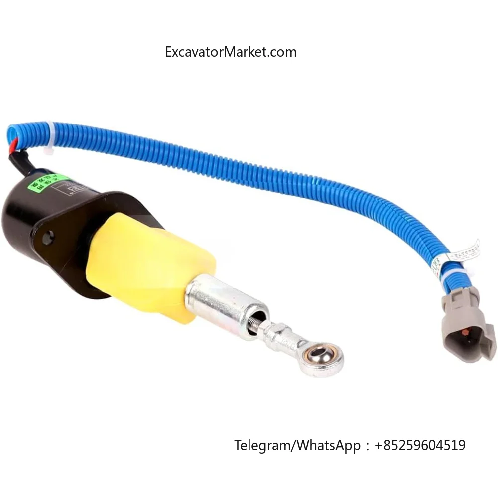 Excavator Parts 4063712 6742-01-2310 SAA6D114E-3 Fuel Shut Off Solenoid 24V For Komatsu PC300-7 PC360-7 350-7 Cummins 6CT 8.3L