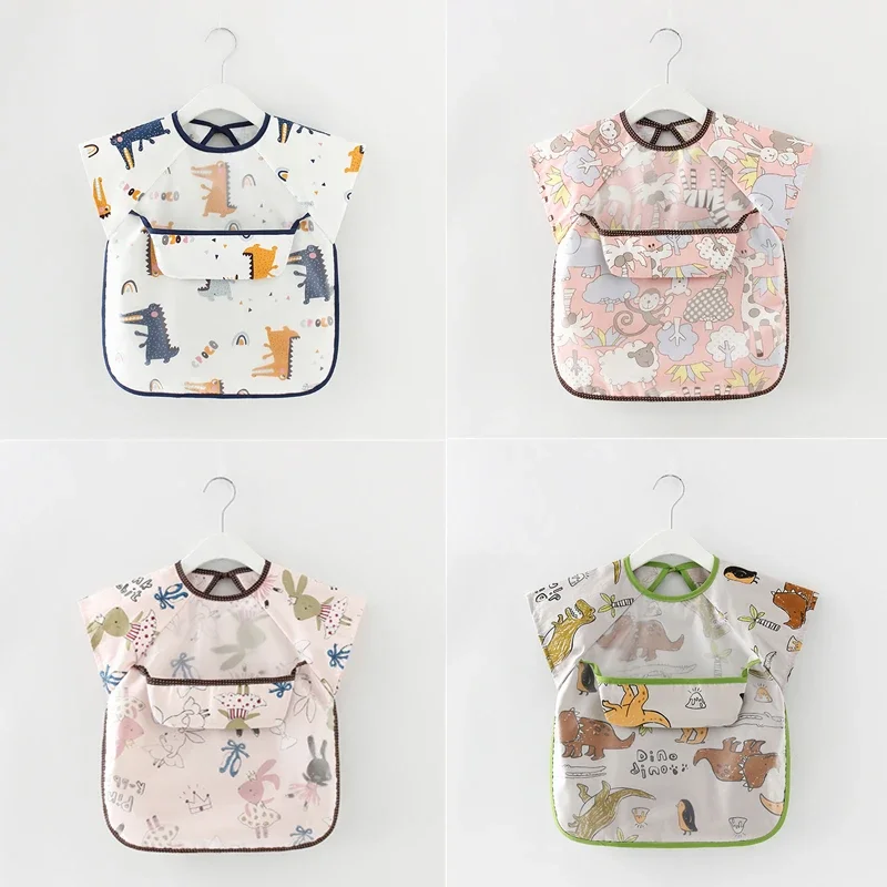 

Waterproof Infant Eating Children Drawing Sleeveless Baby Bandana Bibs Cute Baby Bibs Soft Cotton Baby Bib Meal Burp Eva Cloths