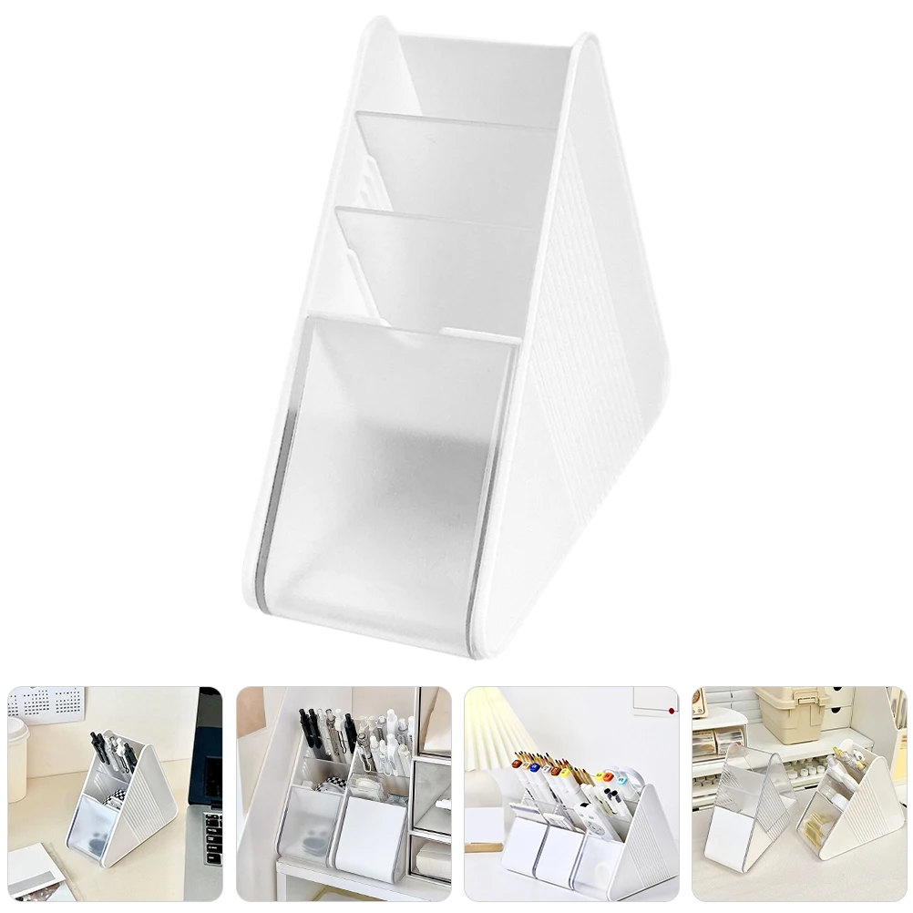 

Transparent Pen Holder Desktop Storage Holder Stationery Container Office Supply Brush Storage Box Desk Organizer Clear