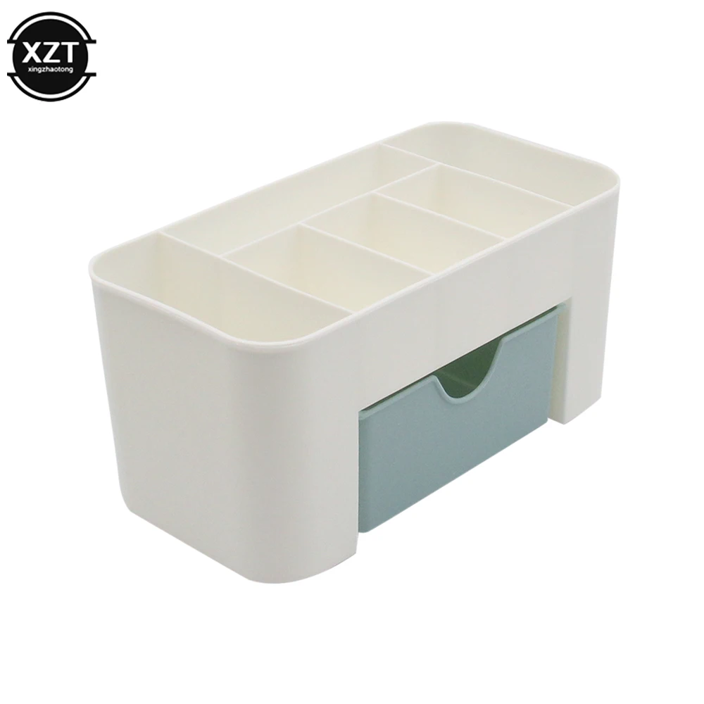 Multifunctional Storage Box Plastic Pen Holder Desk Skin Care Items Sundries Desktop Bathroom Rack with Drawer