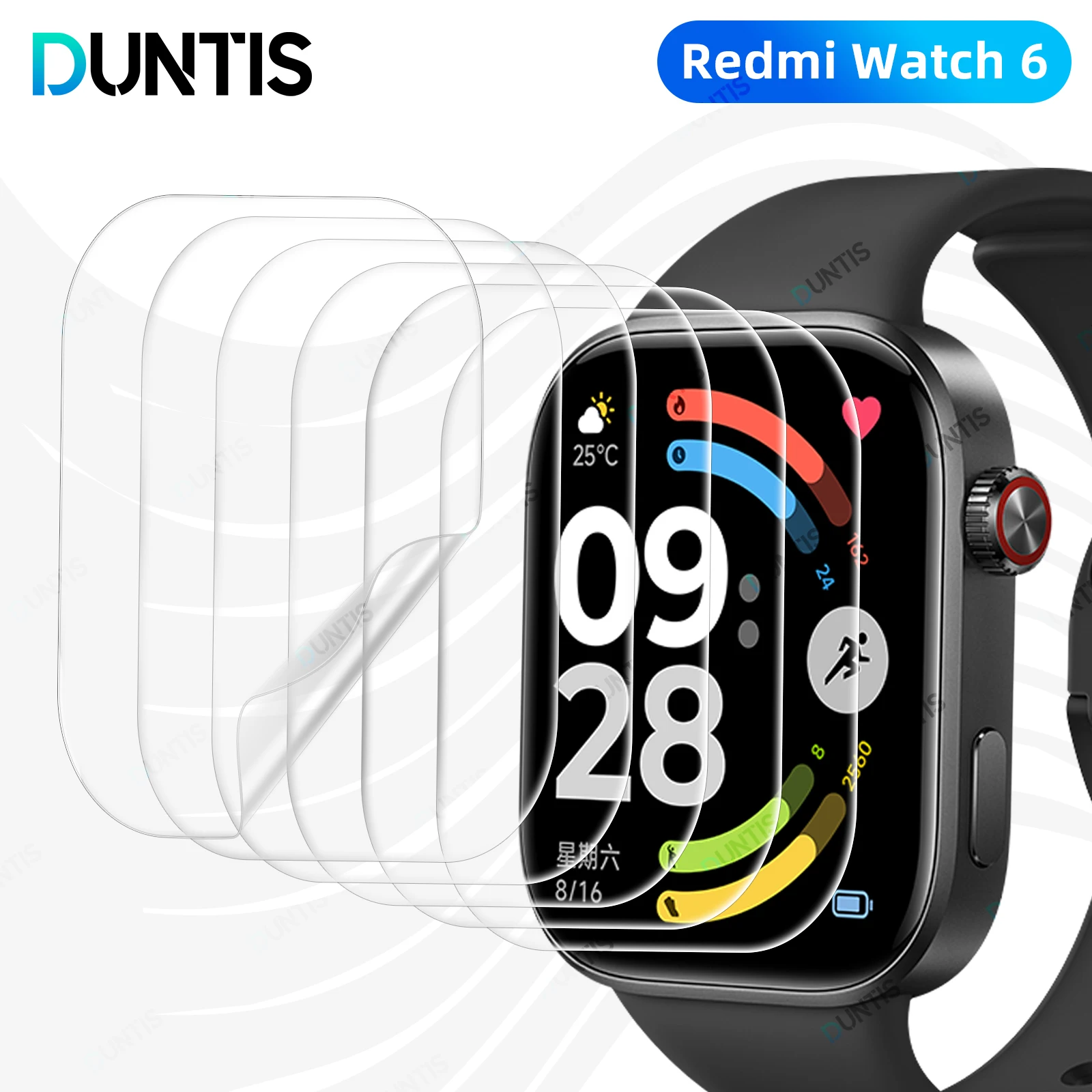 

Screen Protector for Redmi Watch 6 Anti-scratch Hydrogel Film,HD Clear Full Coverage Soft Protective Film for Redmi6 Accessories