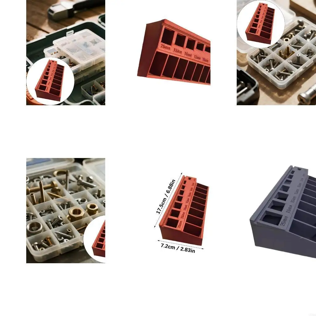 Wieloprzedziałowy pojemnik do sortowania śrubowego Stała organizacja narzędzi do substancji PLA. Wydajność