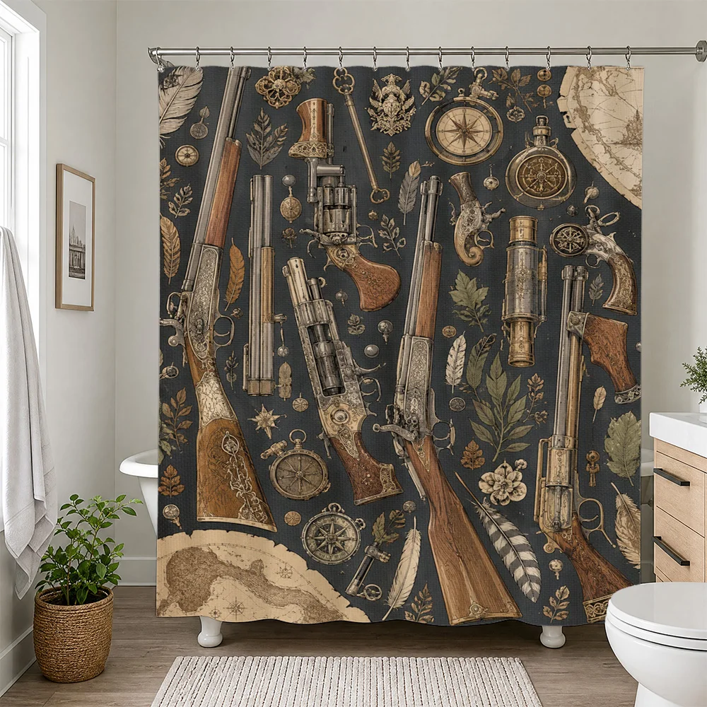 Vintage Collectible Guns - Vintage Gun Collection Bathroom Shower Curtain