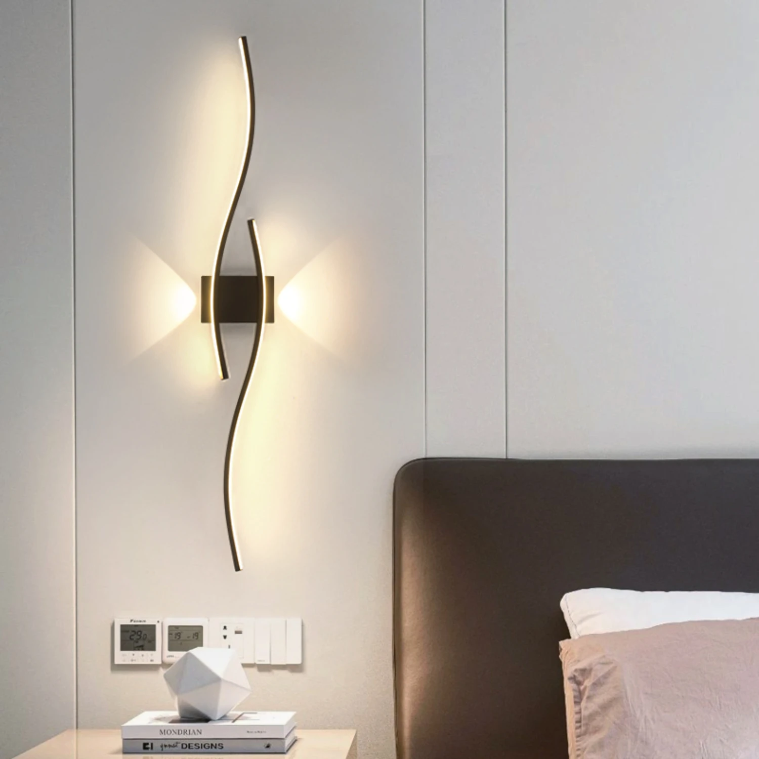 Luz LED de pared con diseño moderno en forma de S, lámpara de 18w con estilo y contemporáneo, perfecta para iluminar pasillo y sala de estar, nueva