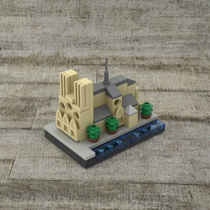 

91 шт. маленькие строительные блоки Mini Notre Dame, креативная мультяшная игрушка для детей, подарок на день рождения, Рождество, развивающие кирпичи