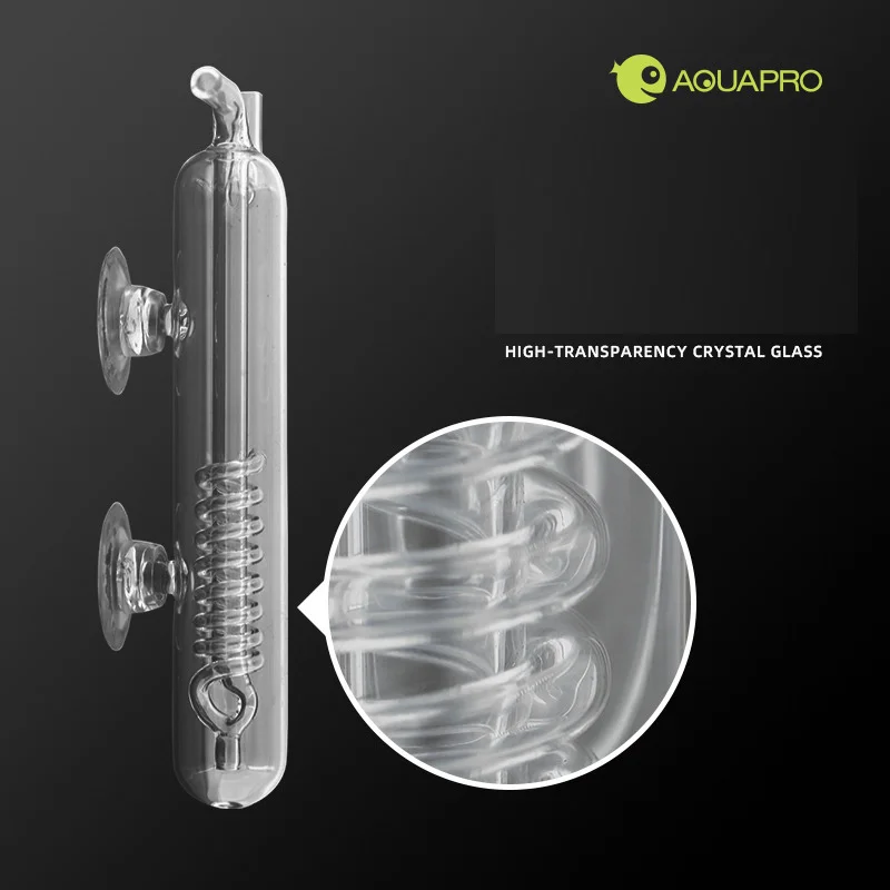 Aquarium Spiral Bubble Recorder Diffuser Counter Glass Carbon Dioxide CO2 Atomizer ADA Style Water Fish Tank Plant System Pet