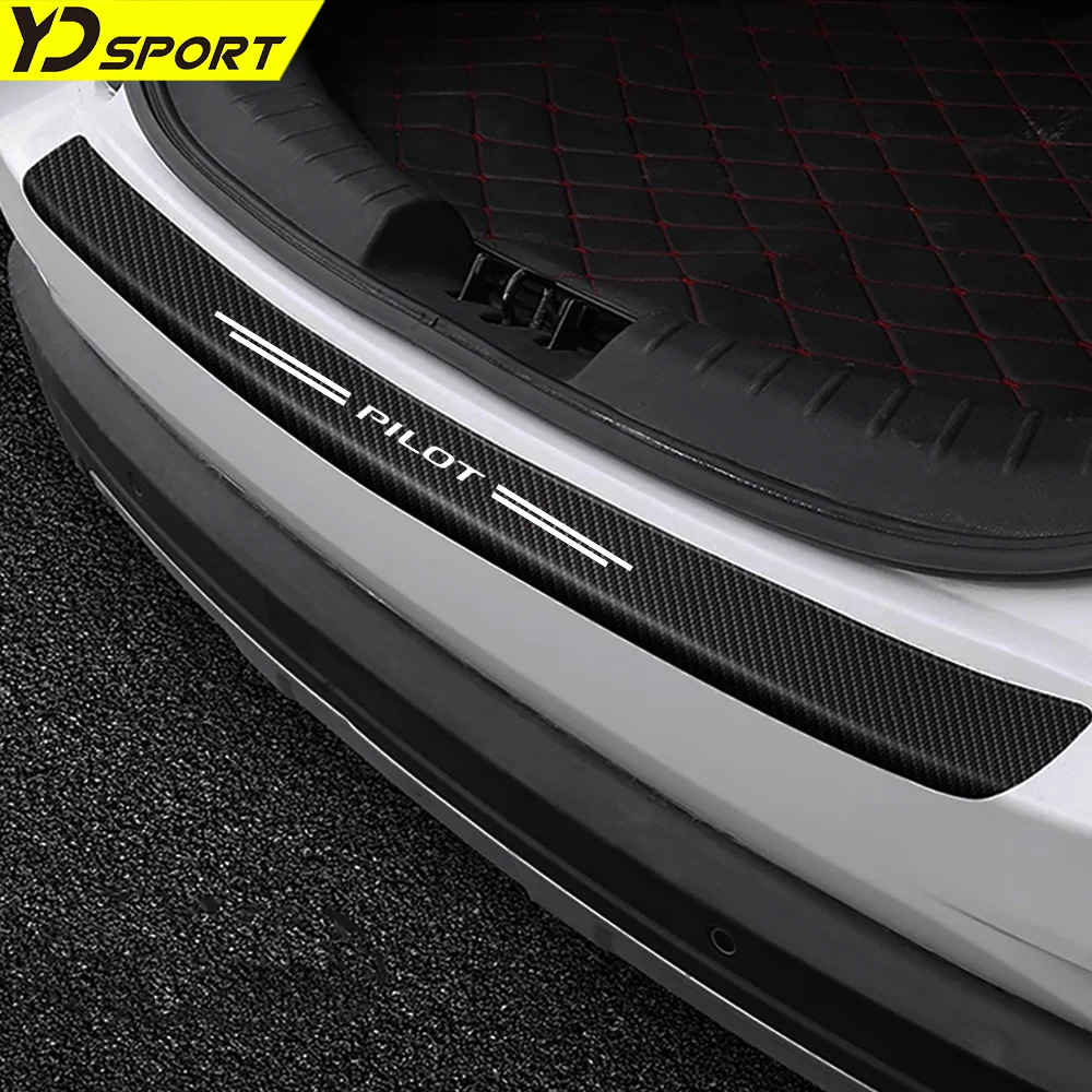 Carbon Fiber Car Door Threshold Sill Protector Trunk Anti Scratch Sickers For Honda PILOT Waterproof Decal Cover Accessories