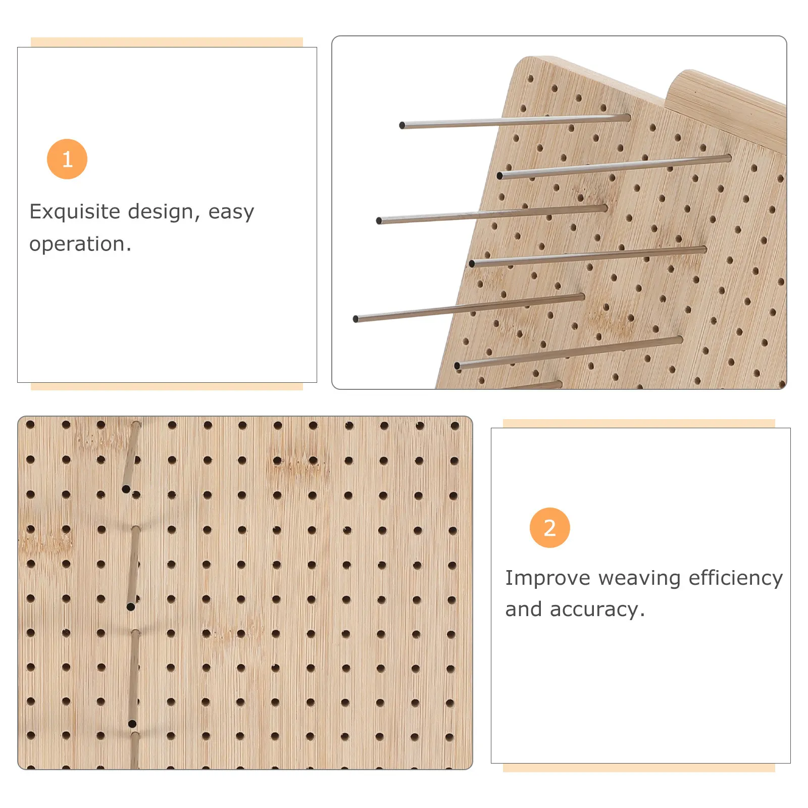 1Set Wooden Crochet Blocking Board 11.61 Compact Crochet Measuring Board Pins Kit Craft Finishing Tools Yarn Lace Peg Grid