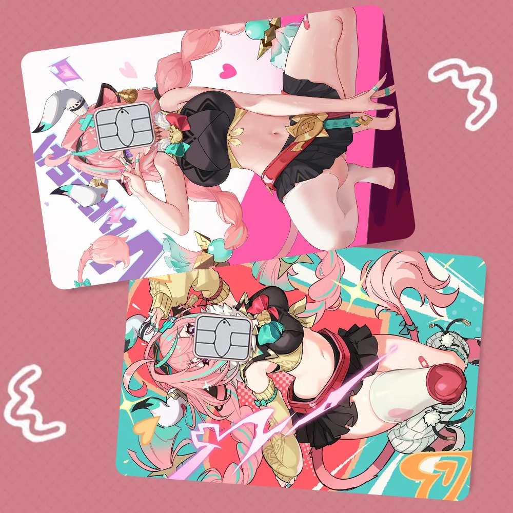 

V-Varesa Anime Stickers Anime Matte Front Skin Film Sticker Cover For Small Chip Credit Card Debit Card