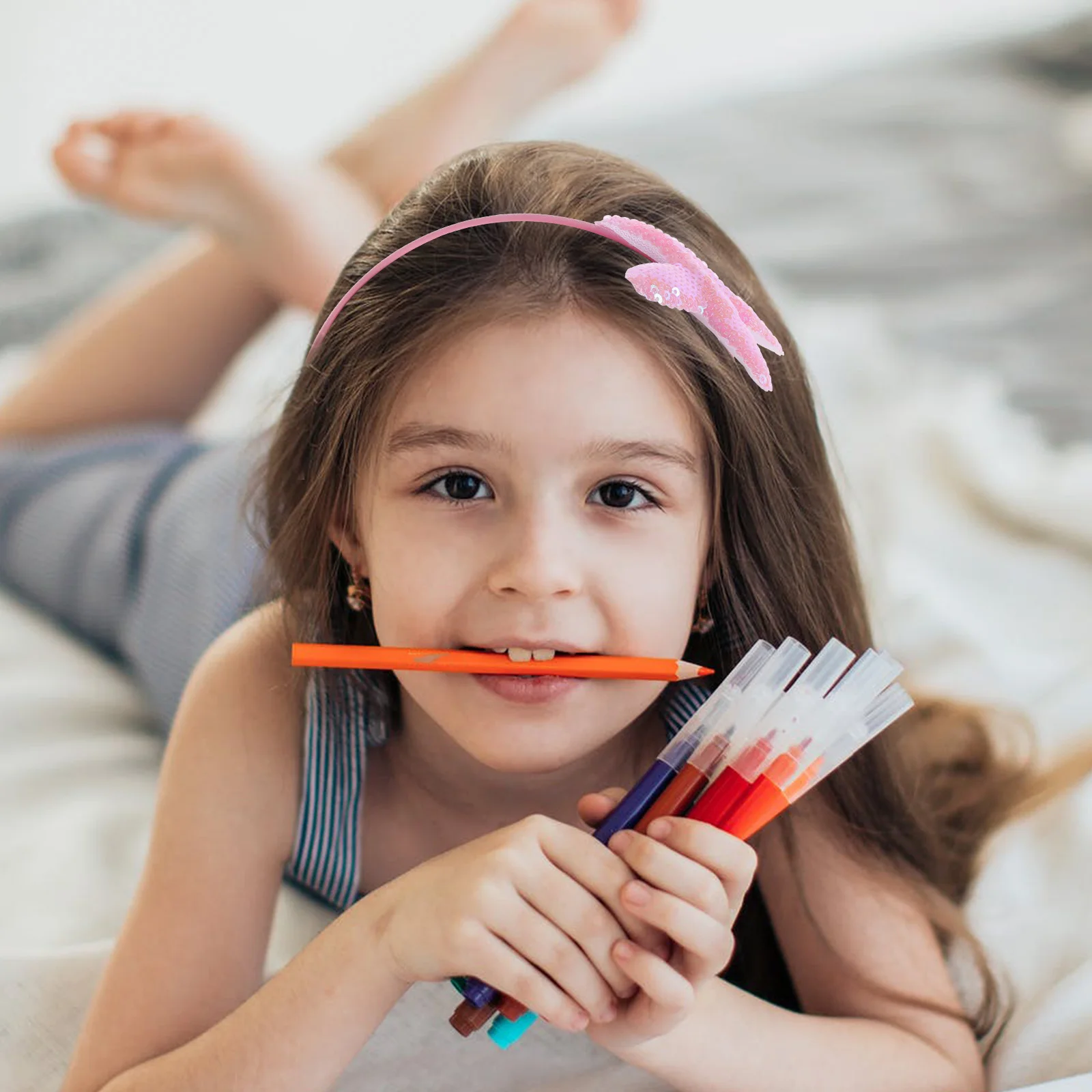 

Детская повязка на голову с блестками, повязка на голову для маленьких девочек, детские аксессуары для пляжной вечеринки для маленьких девочек, безопасные и прочные