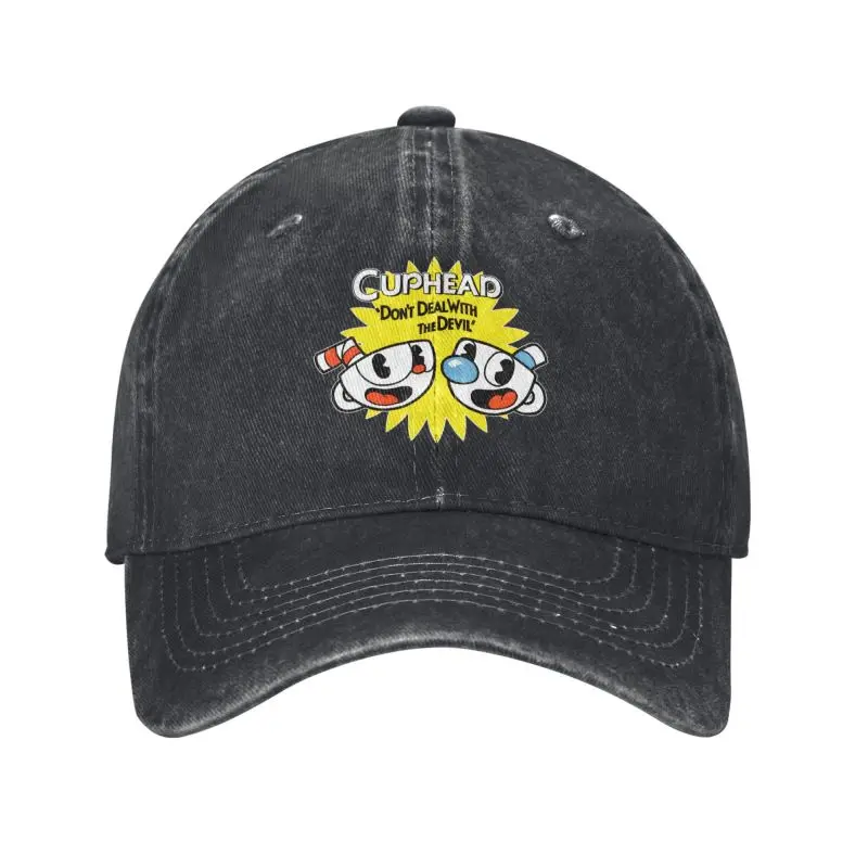 Custom Unisex Cotton Hot Game Cuphead Mugman Baseball Cap Adult Adjustable Dad Hat Men Women Sports Snapback Caps