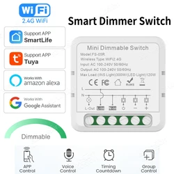 Tuya WiFi Smart Dimmer Switch Module 2-drożne sterowanie Ściemnialny Timer Smart Life App Bezprzewodowy pilot zdalnego sterowania Współpracuje z Alexa Google