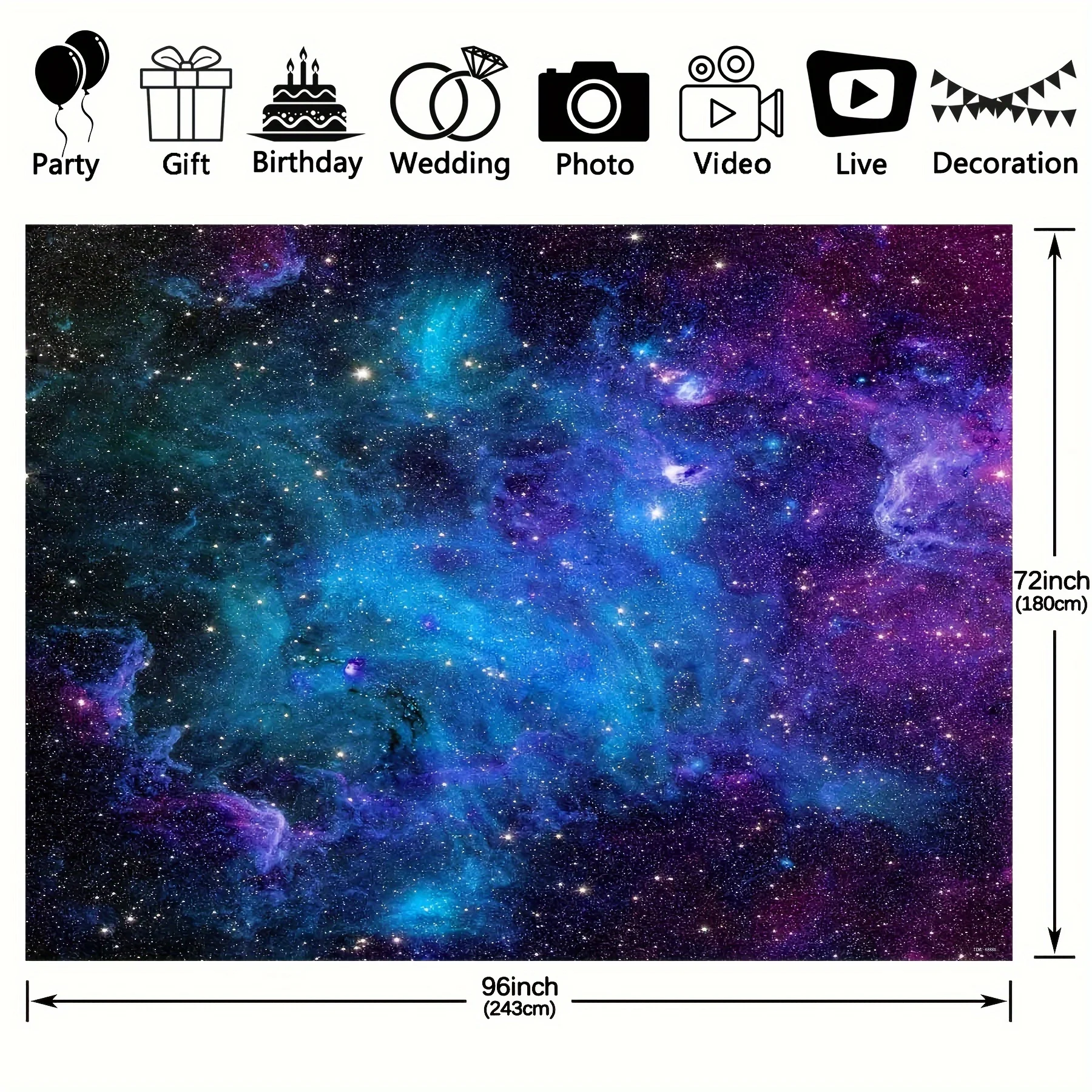 Outer space stars galaxy polyester photographic background, cosmic planets Milky Way party photo background tapestry