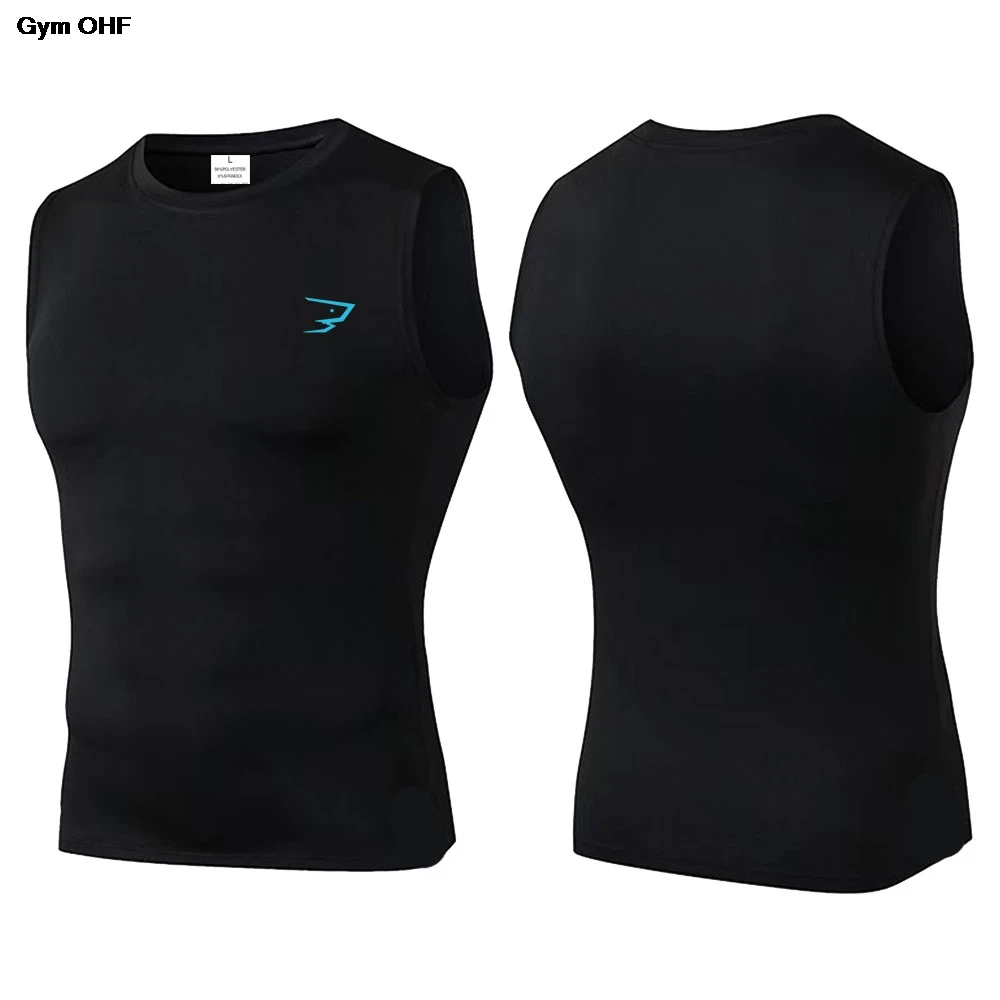 New Compression Tank Top Men Running Gym Shirt Sleeveless Quick Dry Sportswear Male Fitness Bodybuilding Vest Workout Muscle Top view 3