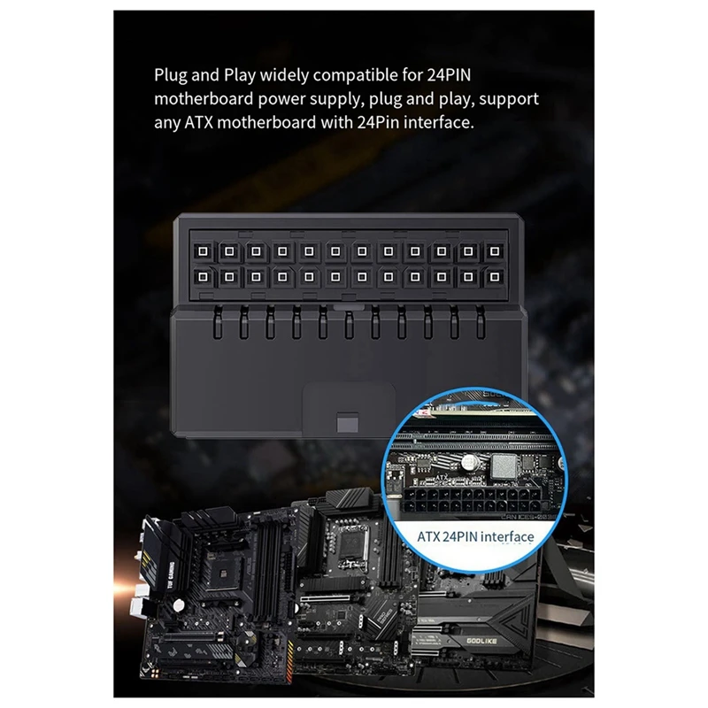 Motherboard ATX Power 24P Adapter To 90 Degree Turn Adapter 24PIN Right Angle Adapter Wiring Artifact Connector image 4