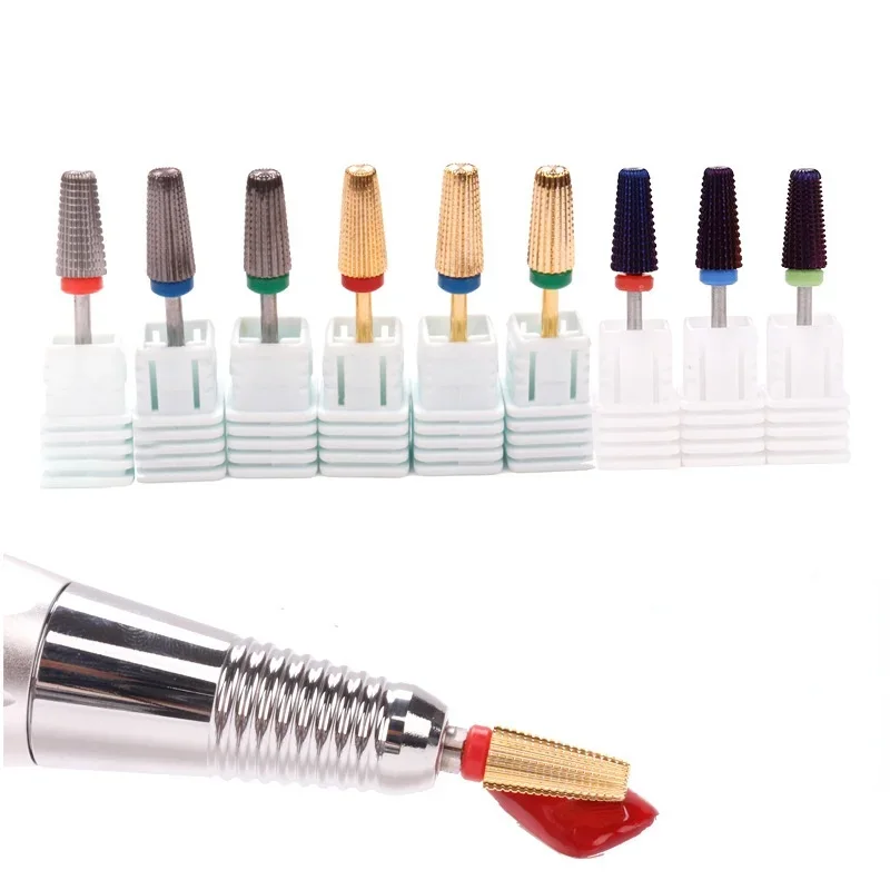 1pcs Cone Carbide Tungsten Nail Drill Bit Manicure Drill for Milling Cutter Nail Files Buffer Nails Art Equipment Accesoires