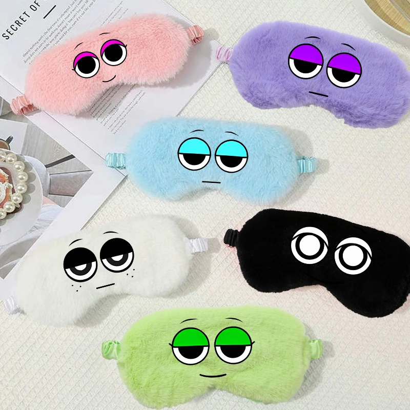 

Плюшевая маска для глаз Sprunkis для мальчиков и девочек, мультяшная аниме, дышащая повязка на глаза для мужчин и женщин, мягкая маска для сна, тени для век, милая повязка на глаз, подарок