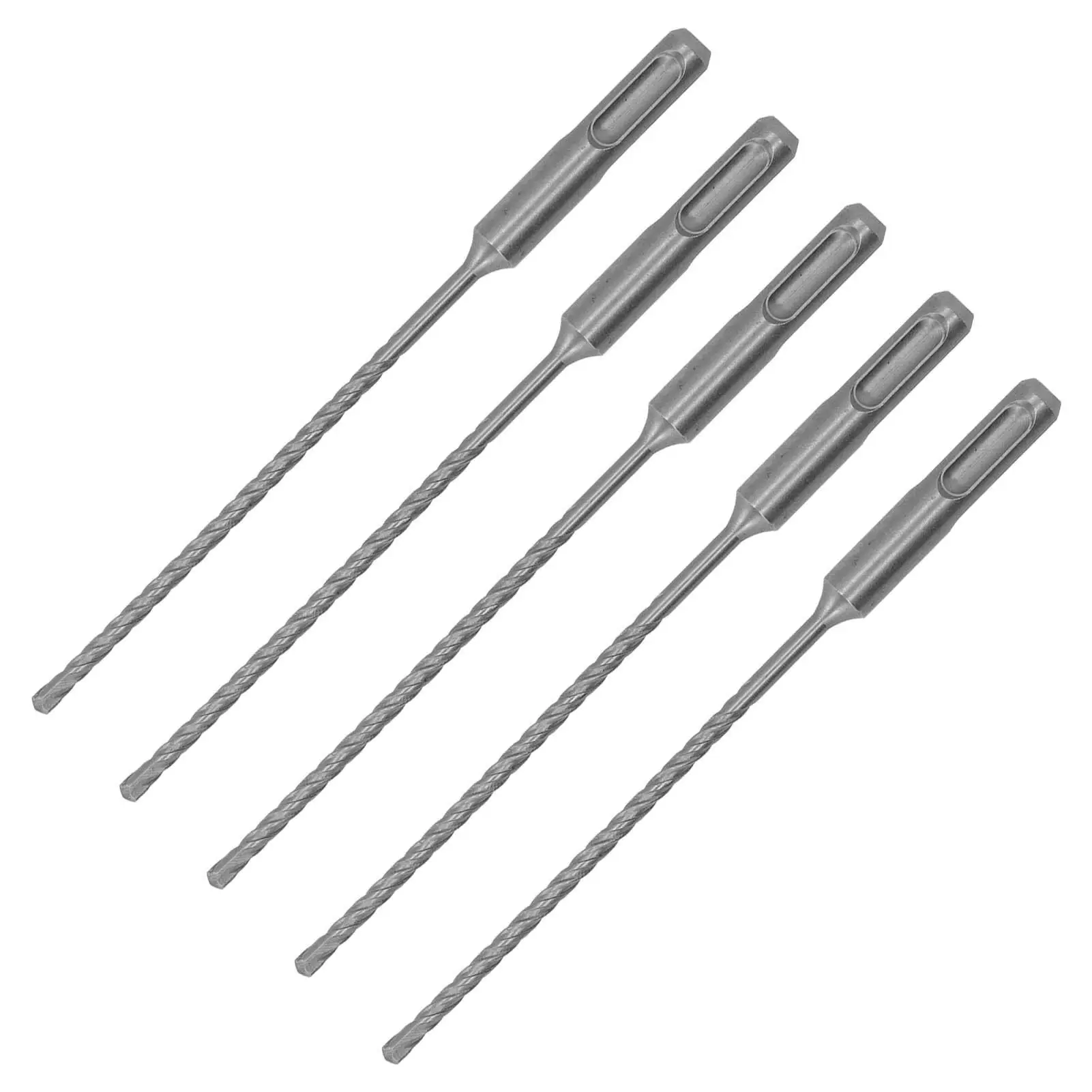 5 Pcs 160mm Hammer Drill Bits - 2 Flute Carbide Tip Impact Drills for Concrete, for brick & Stone