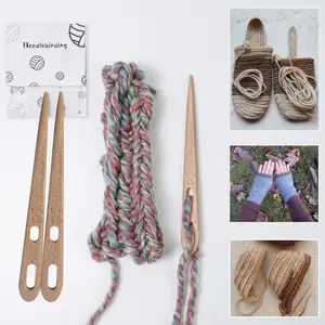 Holzwebwerkzeuge für DIY, große Nähnadeln, Dunkelnder Wandteppich, zwei große Augenstränge, Stricknadeln, Handwerkshandwerk 7 Haupt Telar Big Sales - №8