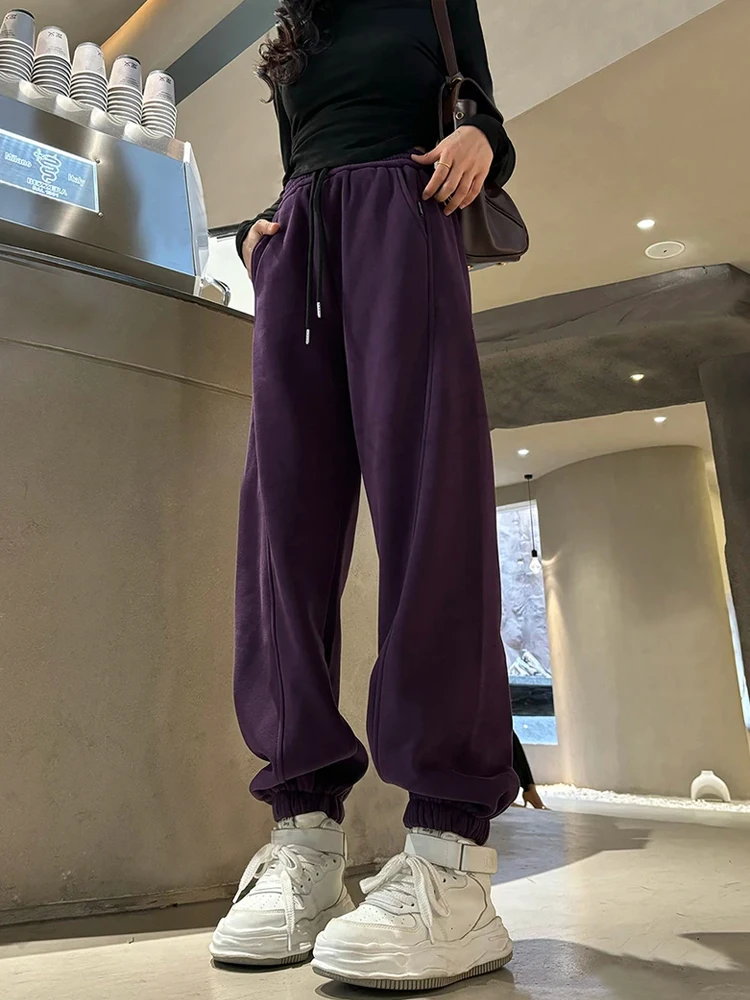 Pantaloni casual da donna a vita alta Thiened Fce Pantaloni larghi Primavera 2025 Pantaloni Harlan All-Match Faionable