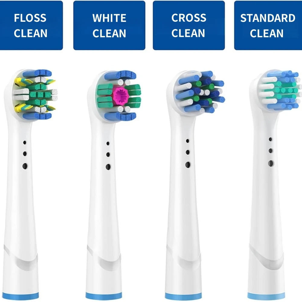 브라운 구강 B 전기 미백 칫솔 교체 브러시 헤드 12개 세트, 3D 노즐 디자인