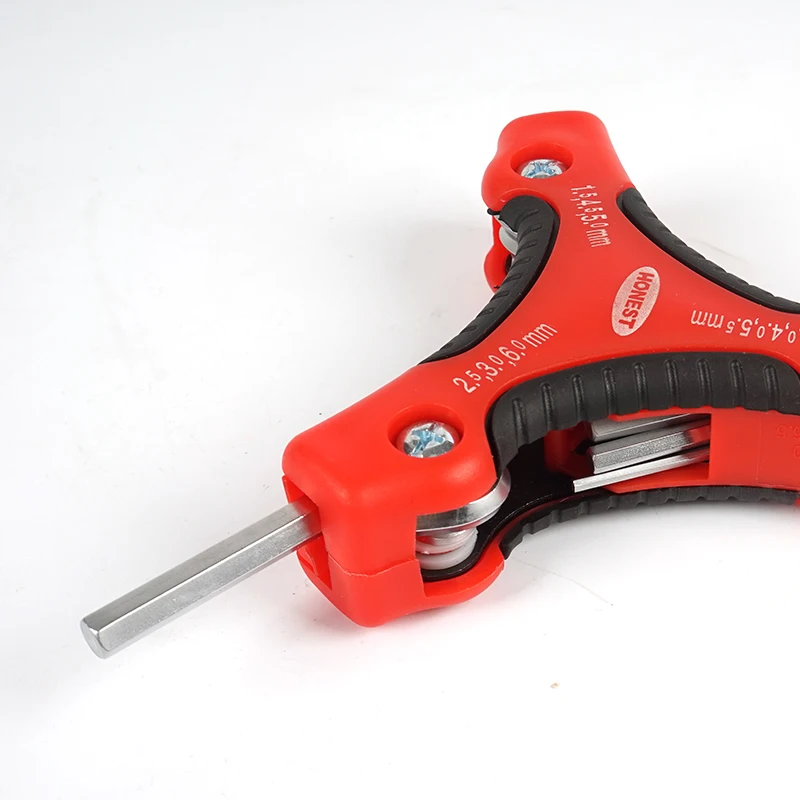 9pcs Folding Hex Key Set, Portable Allen Key With Ergonomic Handle, Metric (1.5mm, 2mm, 2.5mm, 3mm, 4mm, 4.5mm, 5mm, 5.5mm,6mm)