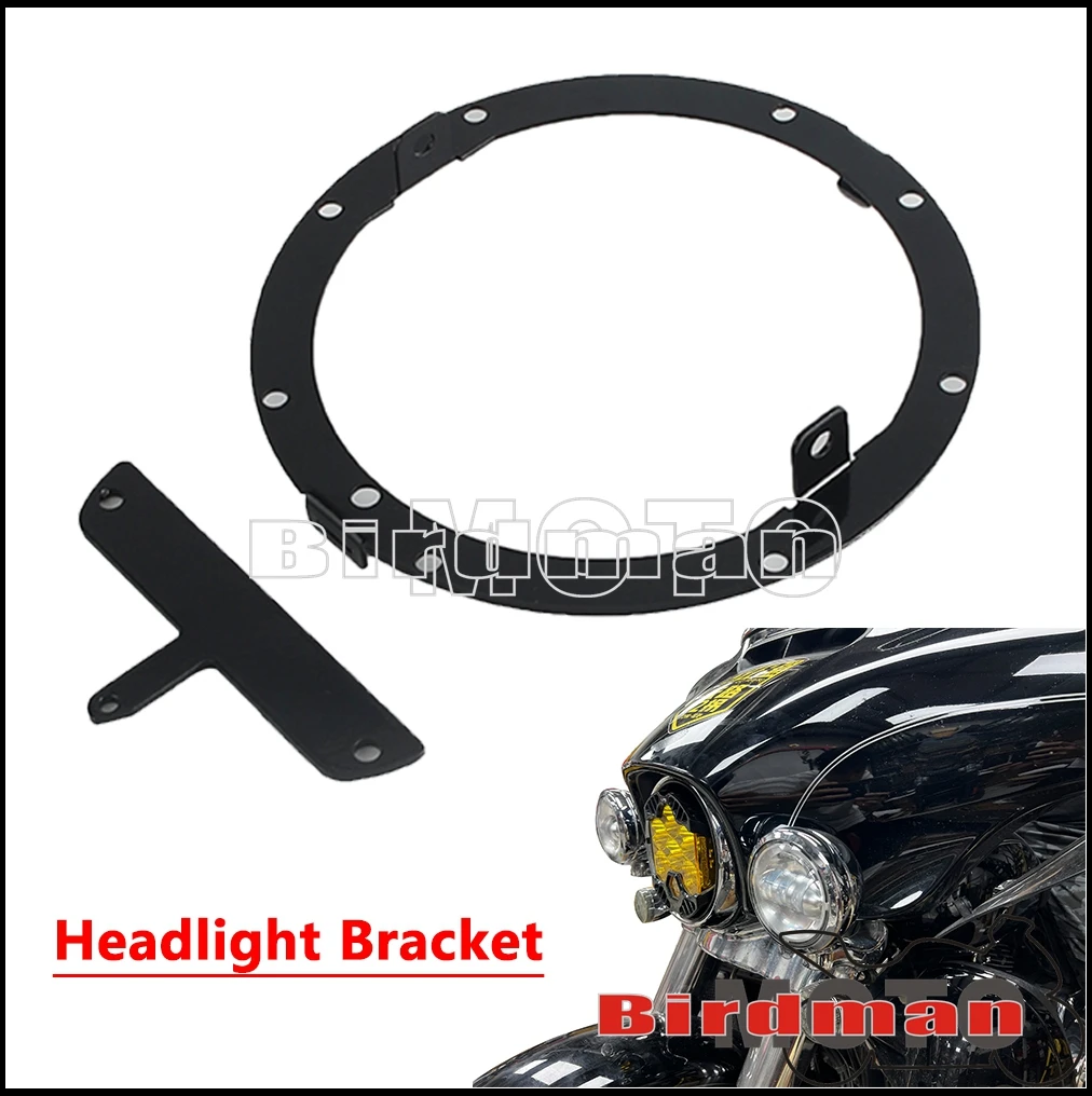

LED 7 inch Headlamp Ring Mounting Bracket for Baja LP6 Headlight For Harley Touring Street Glide Road King Tri-Glide CVO Ultra