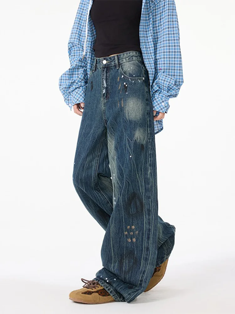 

Женские джинсы-карго с синей линией, мешковатые Y2K, американская уличная одежда в стиле Харадзюку, стиль 2000-х годов, свободные широкие брюки в стиле ретро 90-х, брюки, одежда