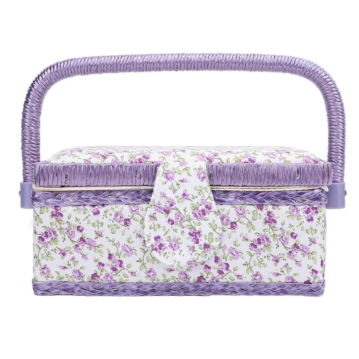 【Multifunctional】 Sewing Tool Storage Basket with Removable Tray, Portable Double Layer Sewing Tool Organizer for Thread, Scisso