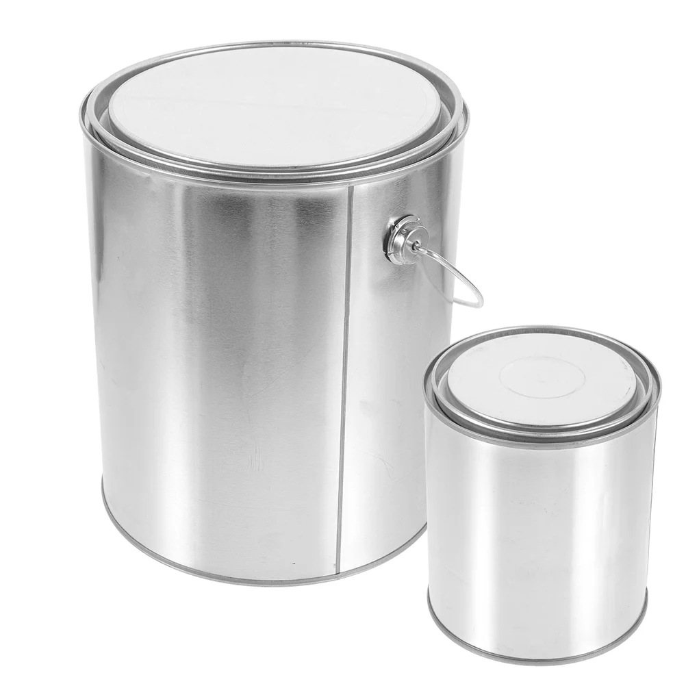 

2 Pcs Sealed Paint Bucket Tank Can for Storage Pitch Holder Asphalt Metal Pigment Airtight Sealing Iron Empty Cans with Lids