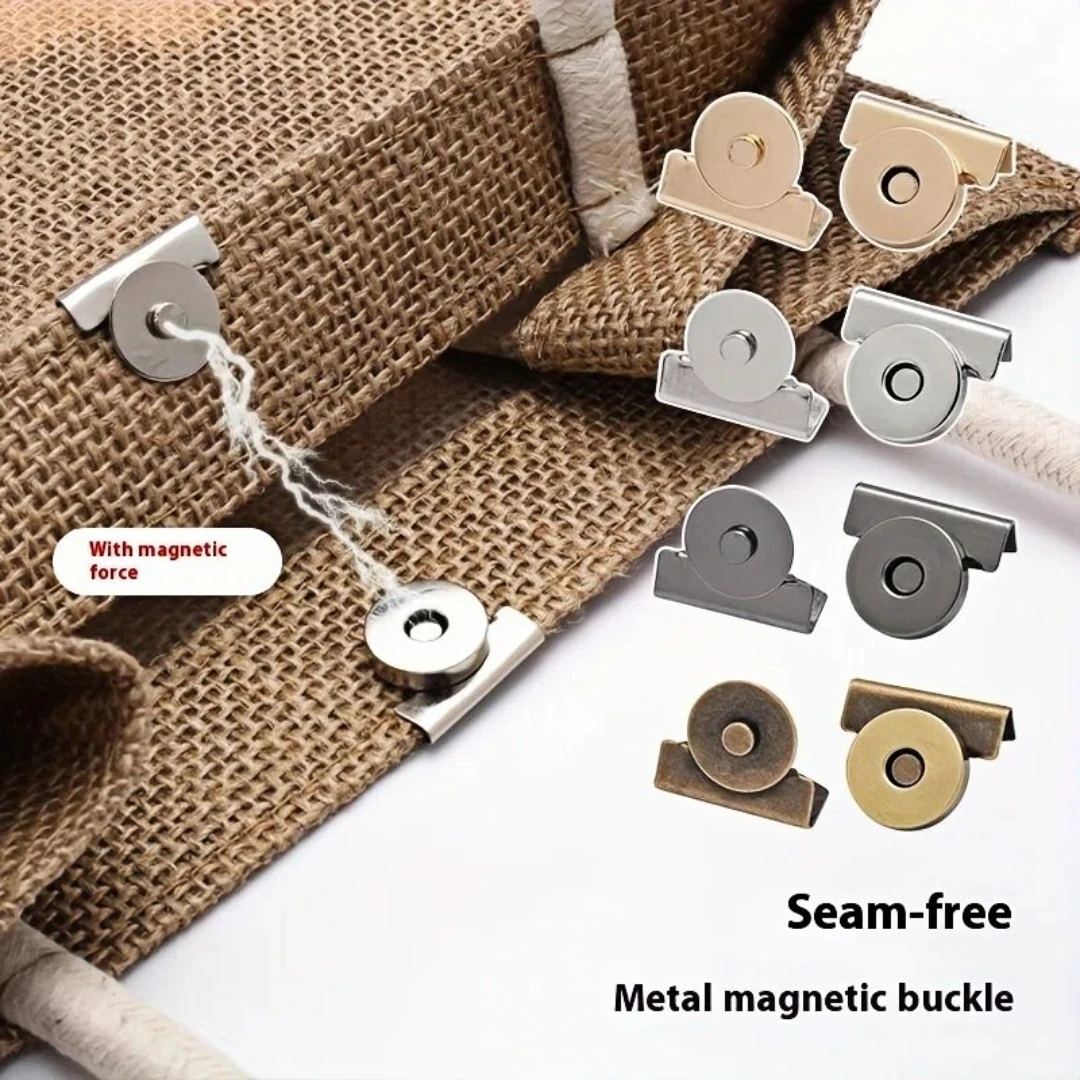 12pcs Seamless Magnetic Button Magnet Buckle Hidden Button Snap Button for Shoulder Bag Wallet Clothes DIY Craft Accessories