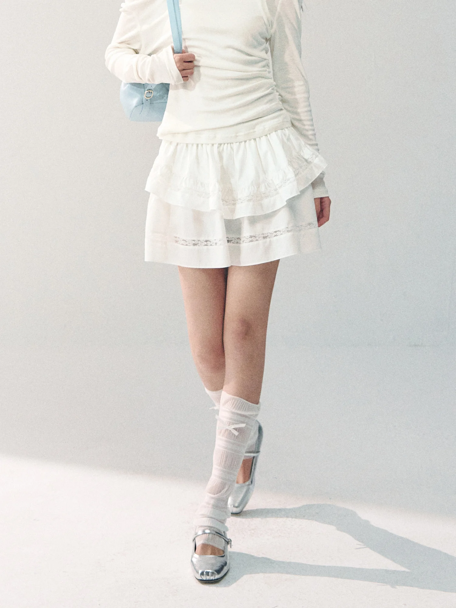 

Юбка RECOIN R1C белая, с кружевными вставками, короткая, А-силуэт, весна-лето, женская, с высокой талией, кружевная, в стиле пэчворк