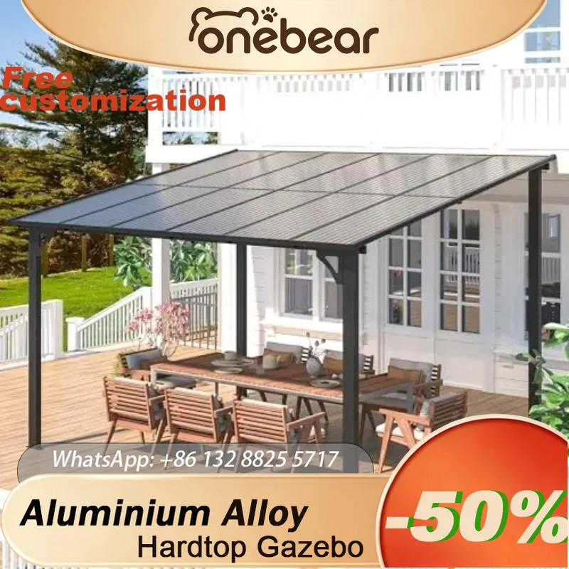 

Any Size Custom Wall Mounted Aluminum Hardtop Gazebo Four Season Windproof Rainproof UV Resistant Durable Outdoor Yard Shelter