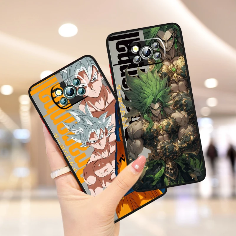 D-Dragon Ball Art Goku Frosted Translucent For Xiaomi Mi Poco X5 X4 X3 M6 M5S M5 M4 M3 F5 F4 F3 GT Pro 5G Funda Phone Case