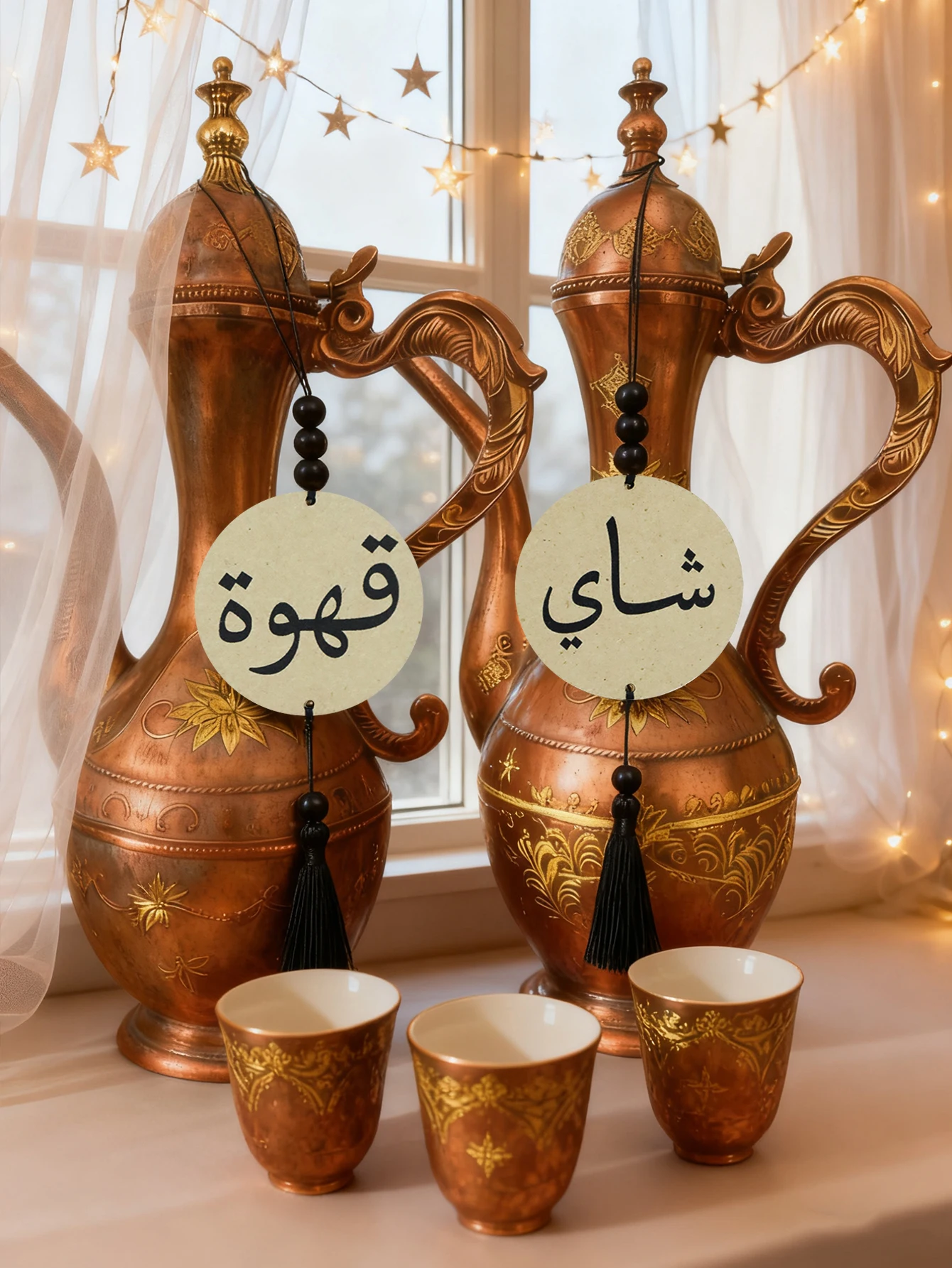 Arabic Tea & Coffee Hanging Ornaments Islamic Calligraphy De
