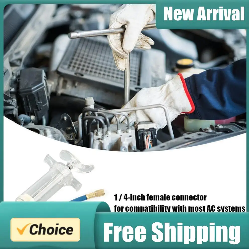 

Car A/C Oil Dye Injector with Low Side Quick Coupler Adapter 1/4 SAE Manual Oiler Injection 30ml Air Conditioning Repair Tools
