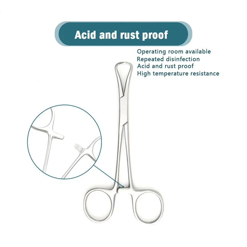 

GREATLH Orthopedic Instrument Nonrust Steel Handkerchief Pliers Pointed Chuck Cloth Grabber Pliers Surgical Towel Clamp pet